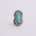 Marquise Western Adjustable Turquoise Ring | Diamond Shaped Fashion Jewelry